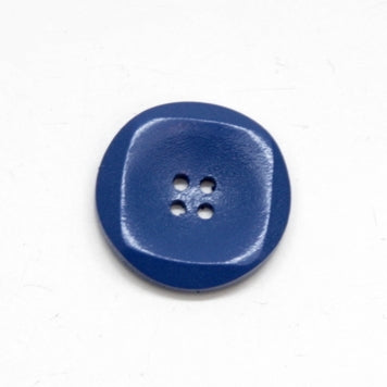 Shiny Wooden Squared Buttons 25mm - Royal Blue
