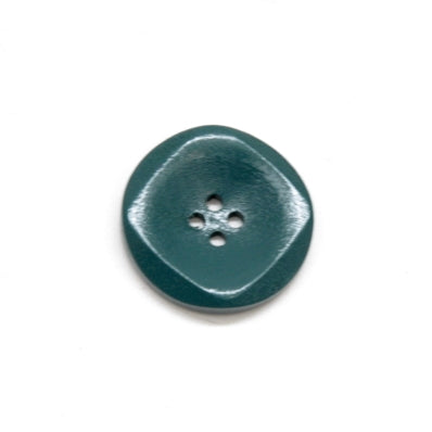 Shiny Wooden Squared Buttons 25mm - Teal