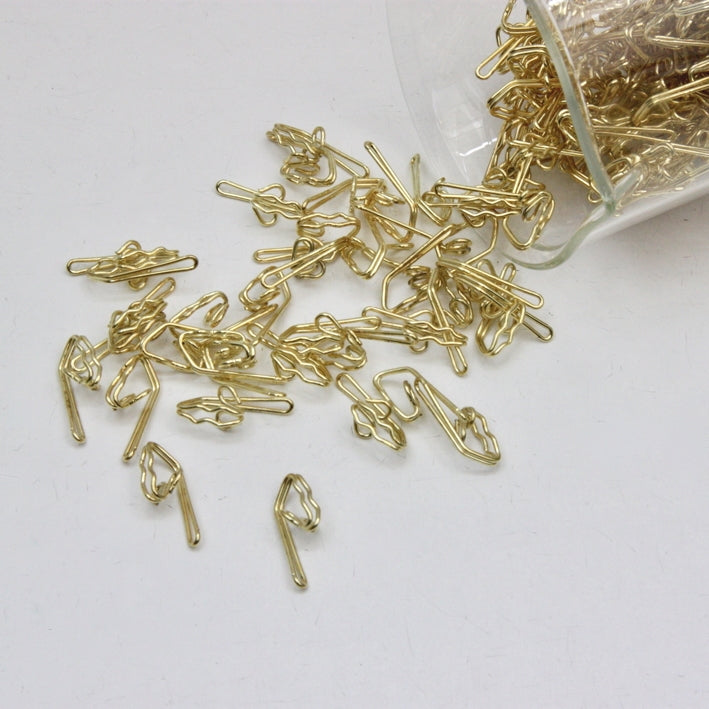 Rufflette Curtain Hooks - Gold Brass