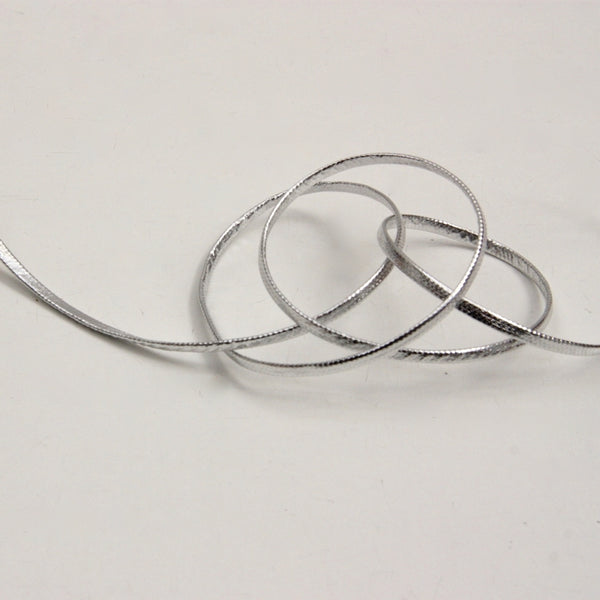 Faux Leather Cord - Shiny Silver 3mm