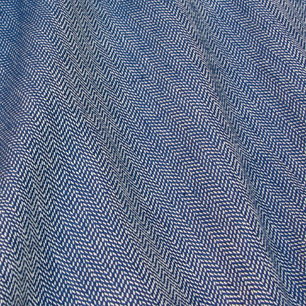 Organic Cotton Herringbone - Navy