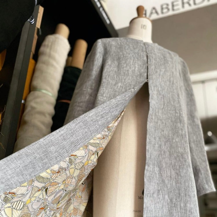 European Herringbone Linen - Bracon Ash