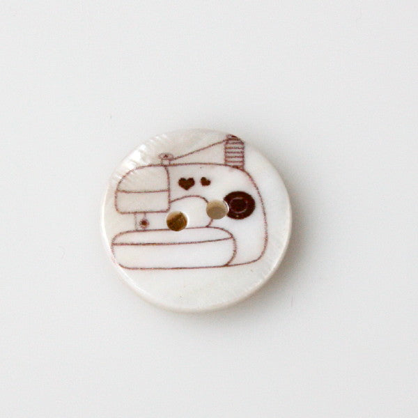 JoJo Printed Shell Button - Sewing Machine