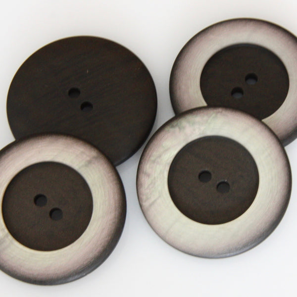 Chunky Coat Button 38mm - Birch/Brown