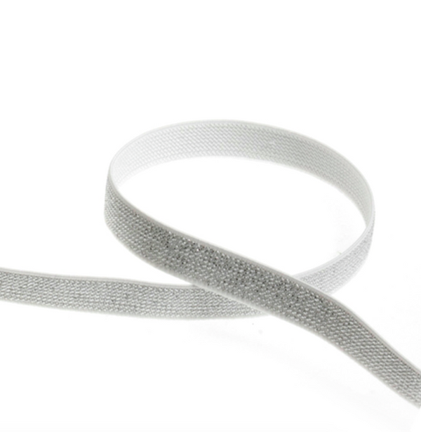 Lurex Elastic 12mm - White/Silver