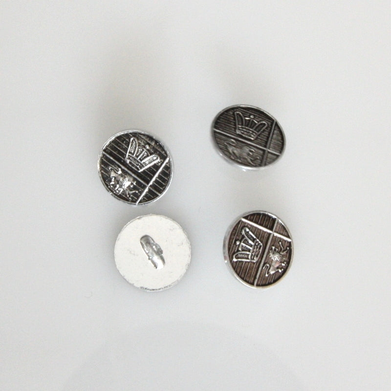 Metal Look Shank Button - Coat Of Arms