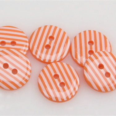 Striped Polyester Buttons - Orange