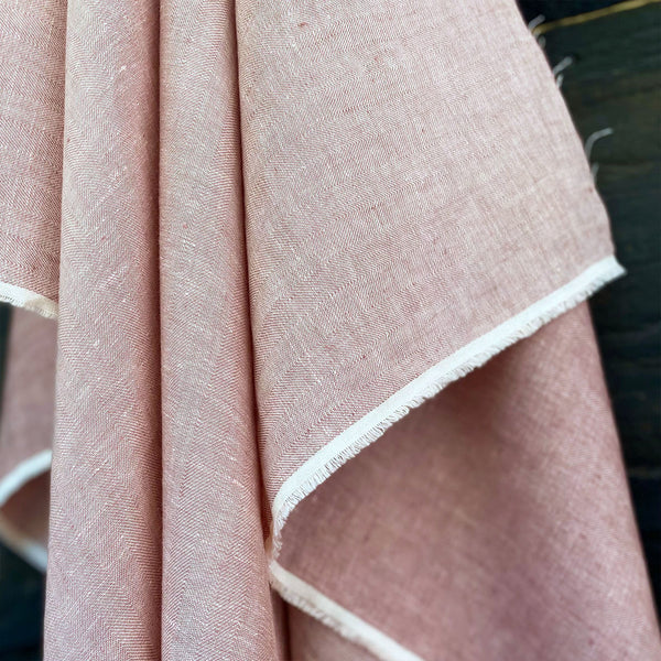 European Herringbone Linen - Powder