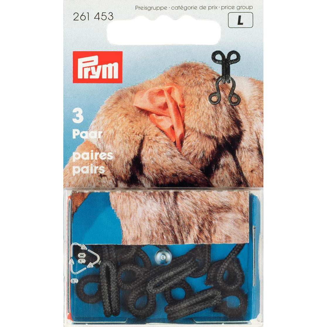 Prym 261453 - Fur Hooks and Eyes - Black