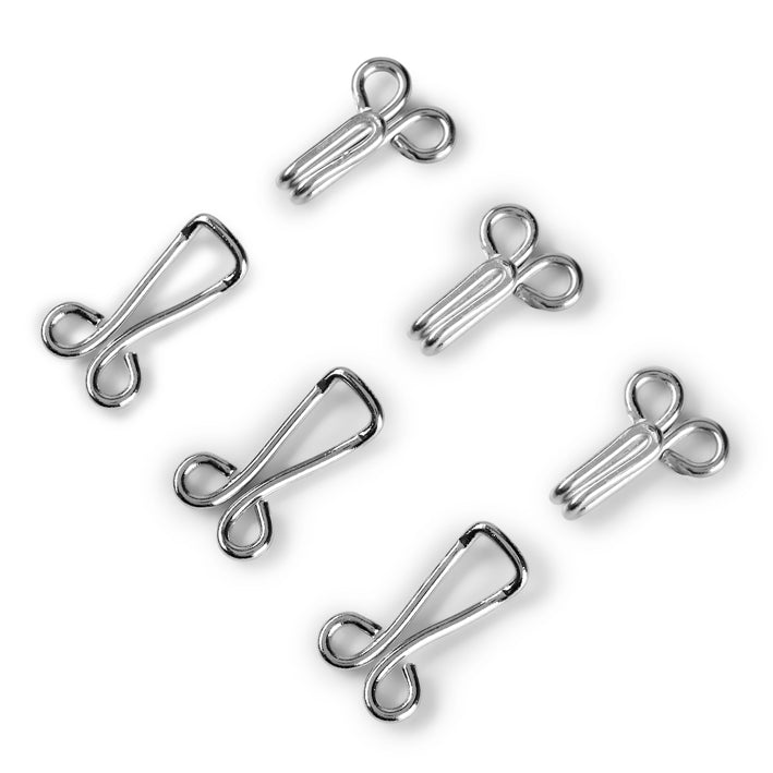 Prym 261457 - Jerkin Hooks & Eyes - Silver No. 9