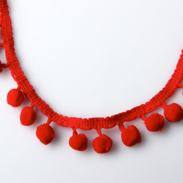 Pom Pom Edging 12mm - Red