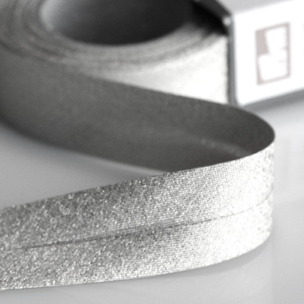 Prym Lurex Bias Binding - Silver Metallic