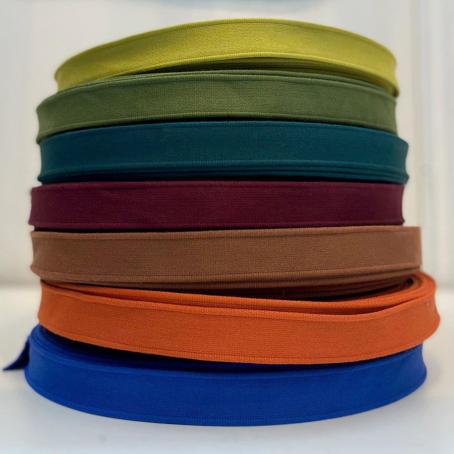 Cotton Strap Webbing 28mm - Calla Green
