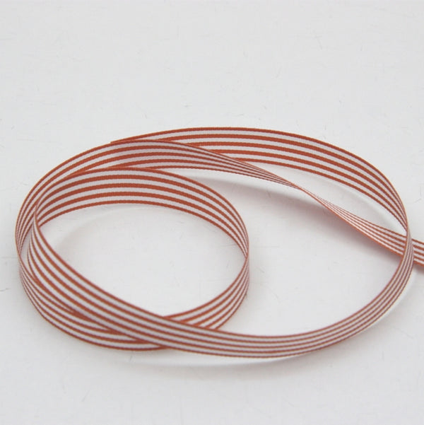 Candy Striped Ribbon 9mm - Copper