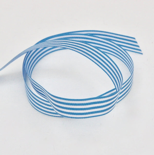 Candy Striped Ribbon 9mm - Turquoise