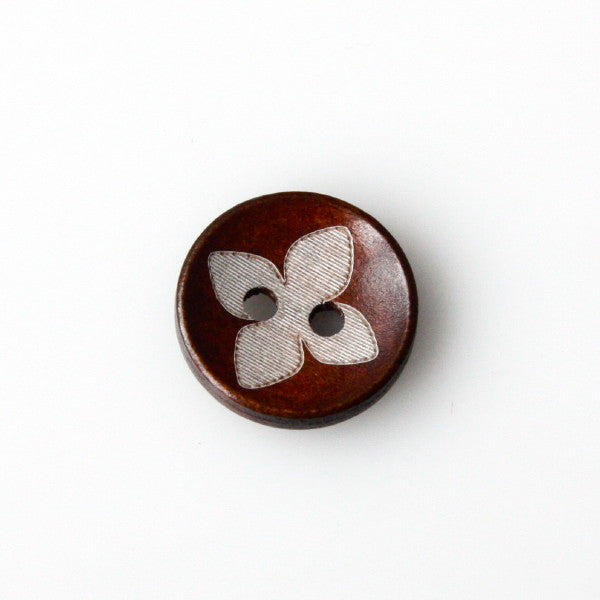 Wooden Button 17mm - Petals