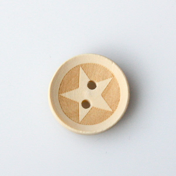 Wooden Button 20mm - Star